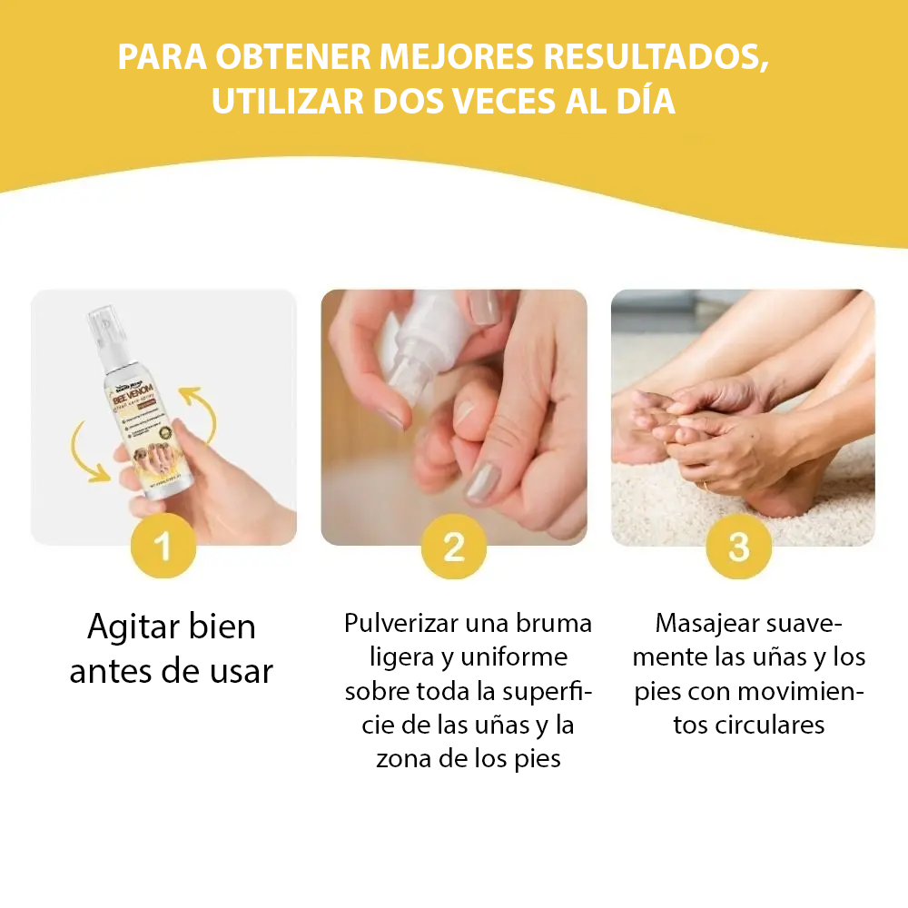 FungaBee® Spray para el cuidado de las uñas con veneno de abeja | ¡De suave a hermoso en sólo 14 días!