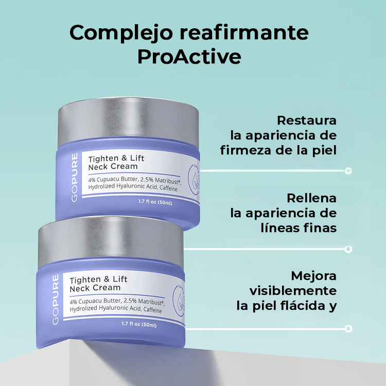 GoPure™ Crema Reafirmante | Transforma tu piel y elimina la flacidez y las arrugas de 4 a 8 semanas